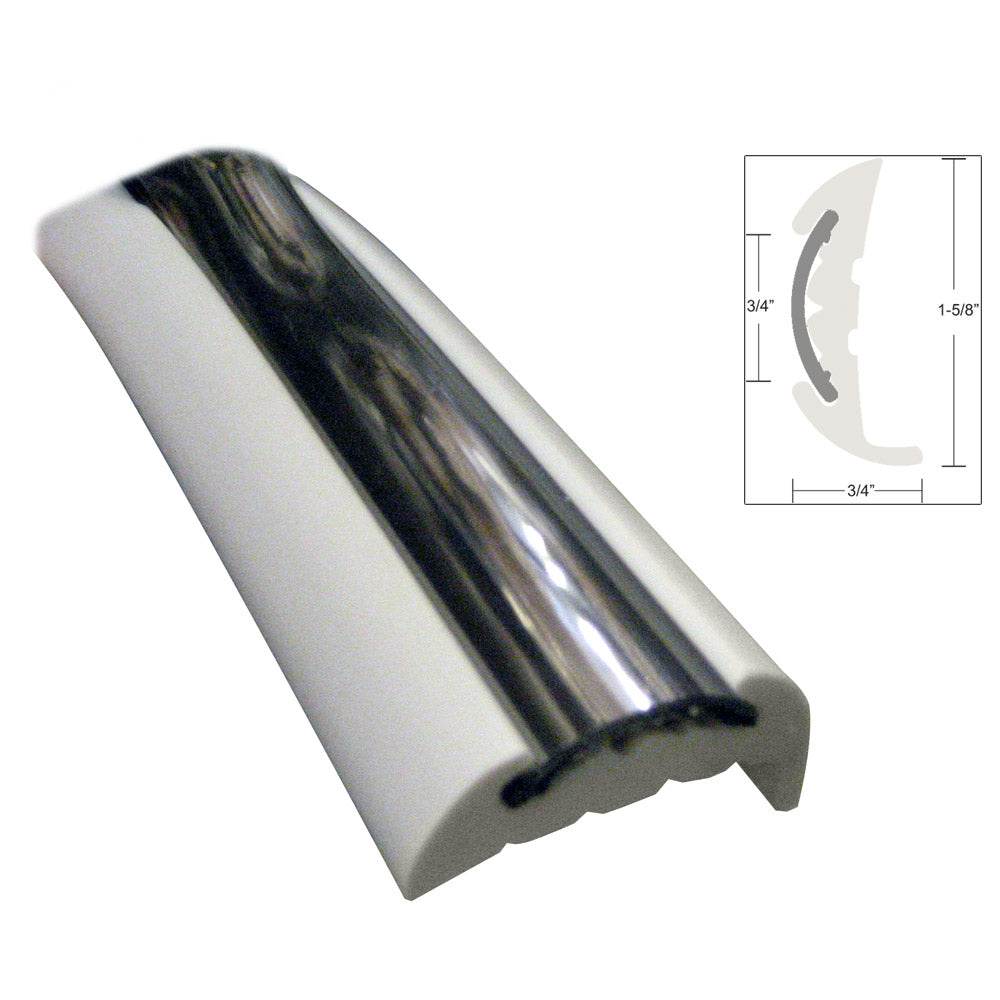 Suncoast Marine and Auto offers TACO Semi-Rigid Rub Rail Kit - White w/Flex Chrome Insert - 70' [V11-9811WCM70-2]