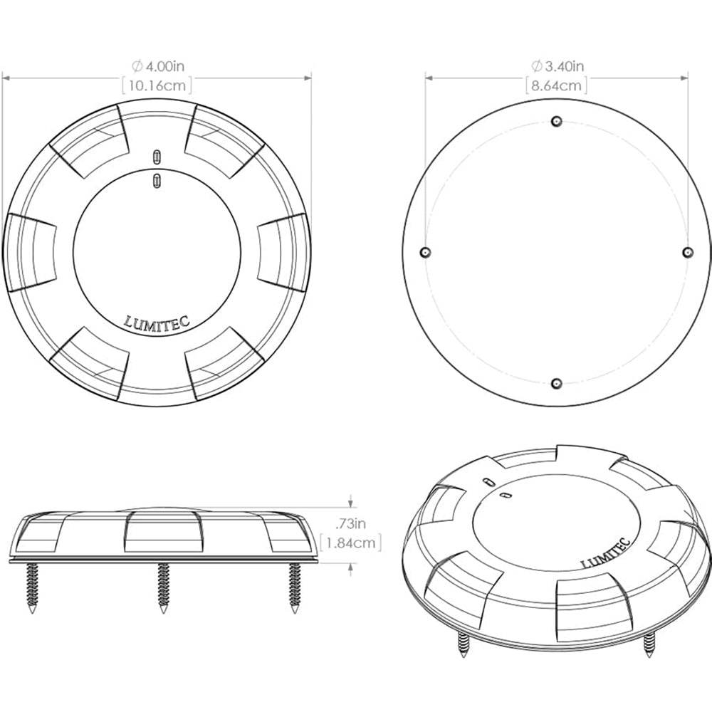 Suncoast Marine and Auto offers Lumitec Aurora LED Dome Light - White Finish - White/Blue Dimming [101075]