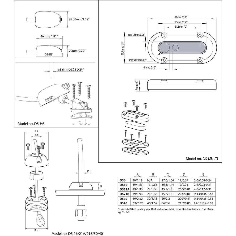 Suncoast Marine and Auto offers Scanstrut DS-Multi Vertical Cable Seal [DS-MULTI]