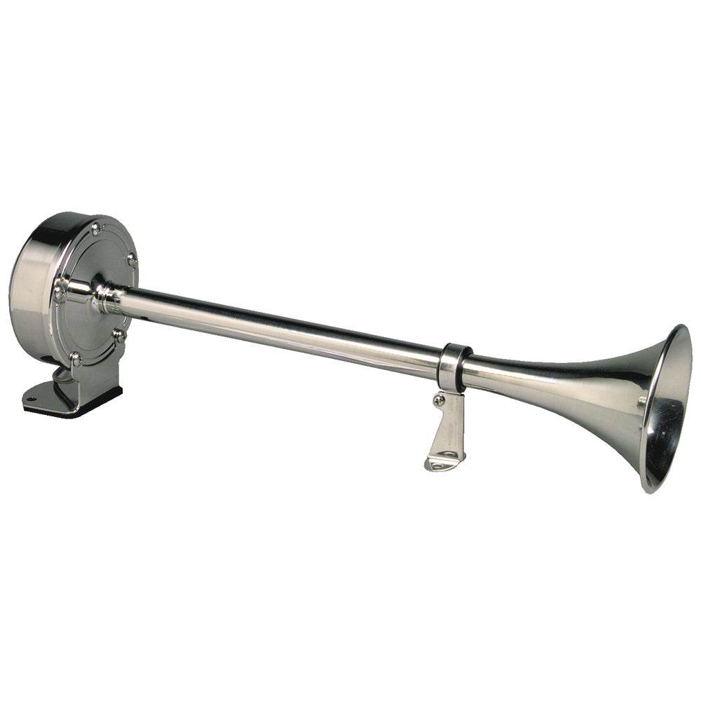 Suncoast Marine and Auto offers Schmitt Marine Deluxe All-Stainless Single Trumpet Horn - 12V [10027]