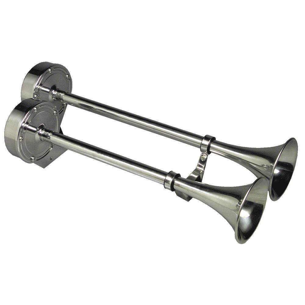 Suncoast Marine and Auto offers Schmitt Marine Deluxe All-Stainless Dual Trumpet Horn - 12V [10028]