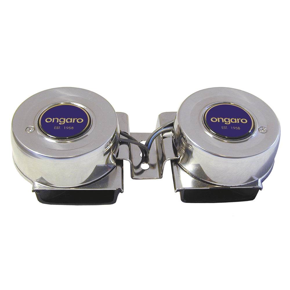 Suncoast Marine and Auto offers Schmitt Marine Ongaro All-Stainless Mini Compact Twin Horn - 12V [10002]