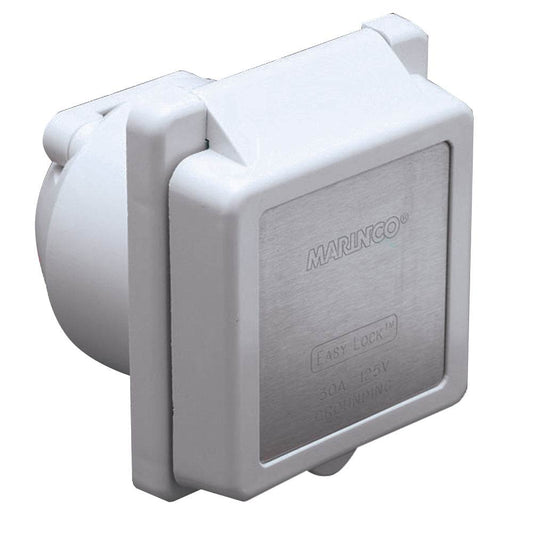 Suncoast Marine and Auto offers Marinco 301EL-B 30A Power Inlet - White - 125V [301EL-B]