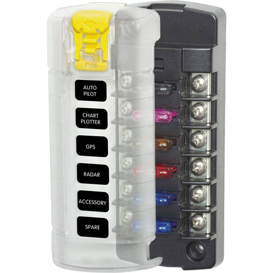 Suncoast Marine and Auto offers Blue Sea 5035 ST Blade Fuse Block w/Cover - 6 Circuit Independent w/o Negative Bus [5035]