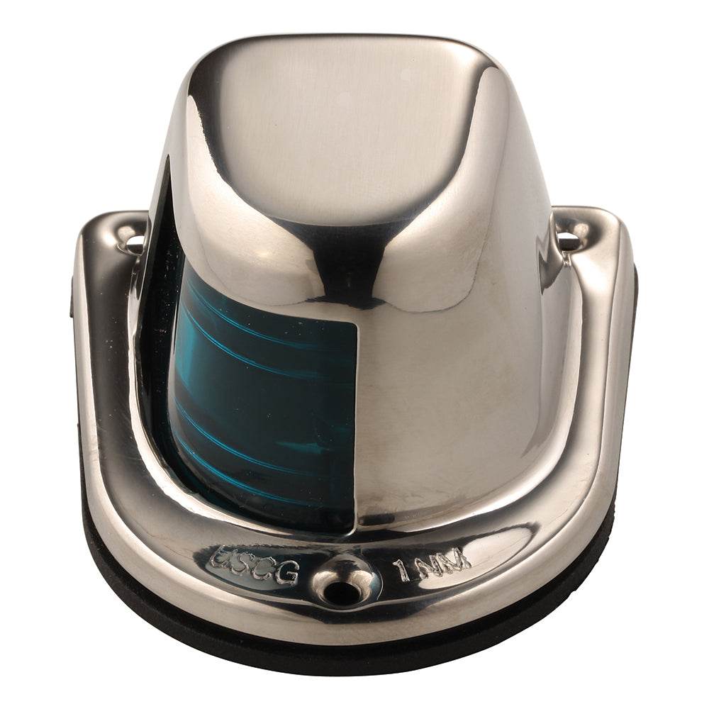 Suncoast Marine and Auto offers Attwood 1-Mile Deck Mount, Green Sidelight - 12V - Stainless Steel Housing [66319G7]