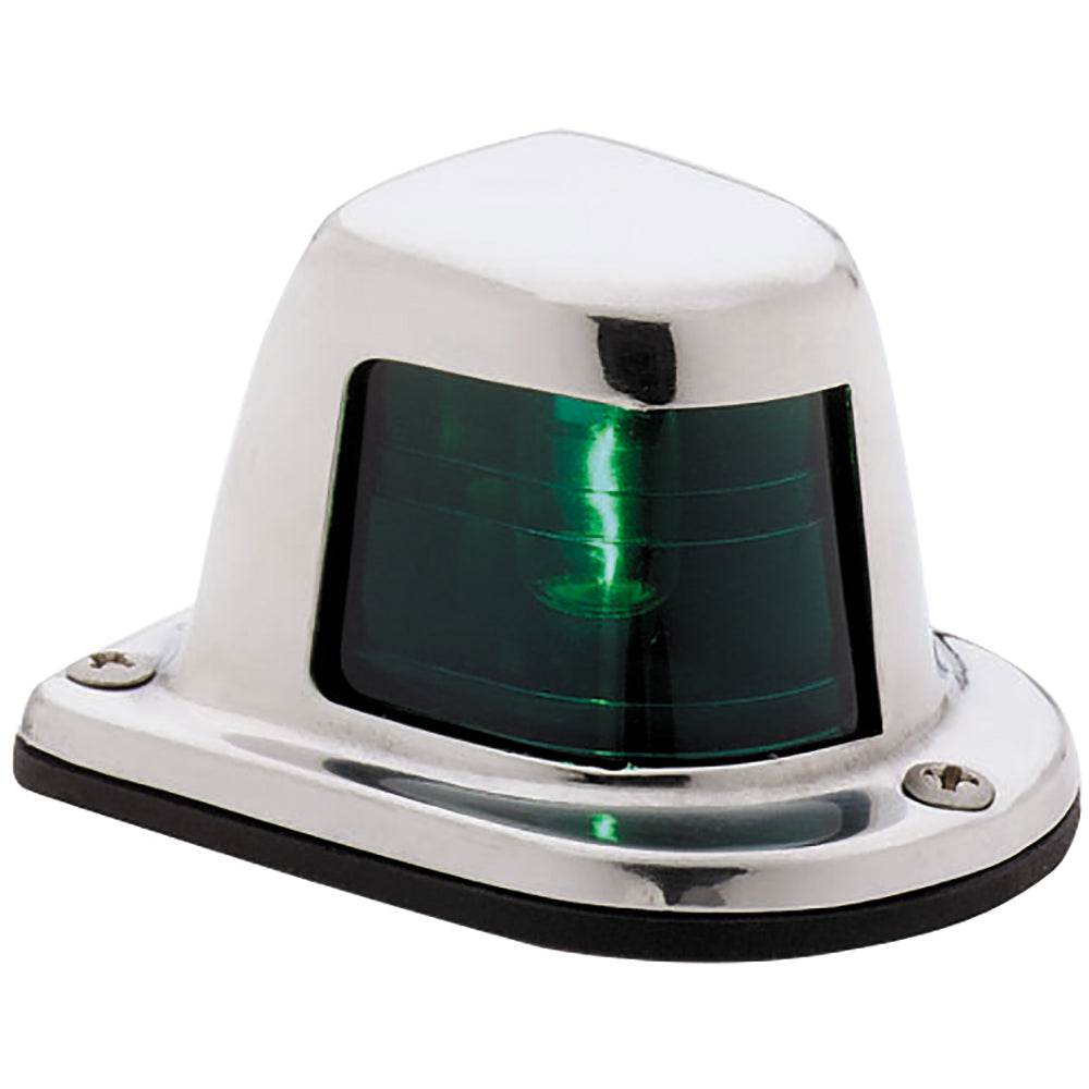 Suncoast Marine and Auto offers Attwood 1-Mile Deck Mount, Green Sidelight - 12V - Stainless Steel Housing [66319G7]