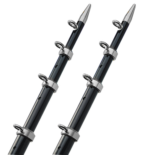 Suncoast Marine and Auto offers TACO 15' Telescopic Outrigger Poles HD 1-1/2" - Black/Silver [OT-0542BKA15-HD]