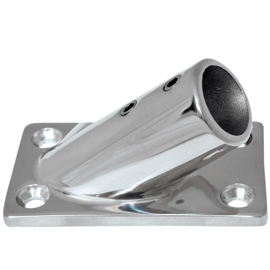 Suncoast Marine and Auto offers Whitecap " O.D. 30 Degree Rectangle Base SS Rail Fitting [6078C]