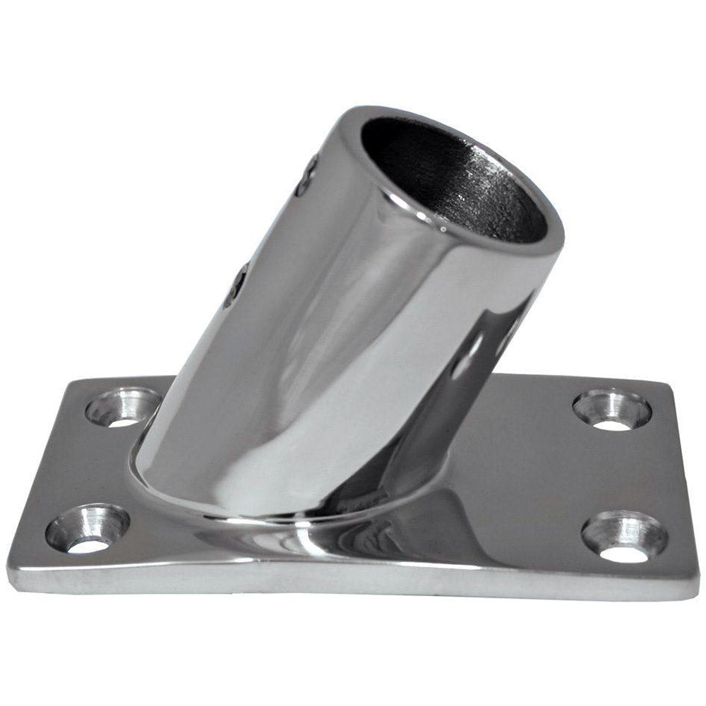 Suncoast Marine and Auto offers Whitecap " O.D. 60 Degree Rectangle Base SS Rail Fitting [6042C]