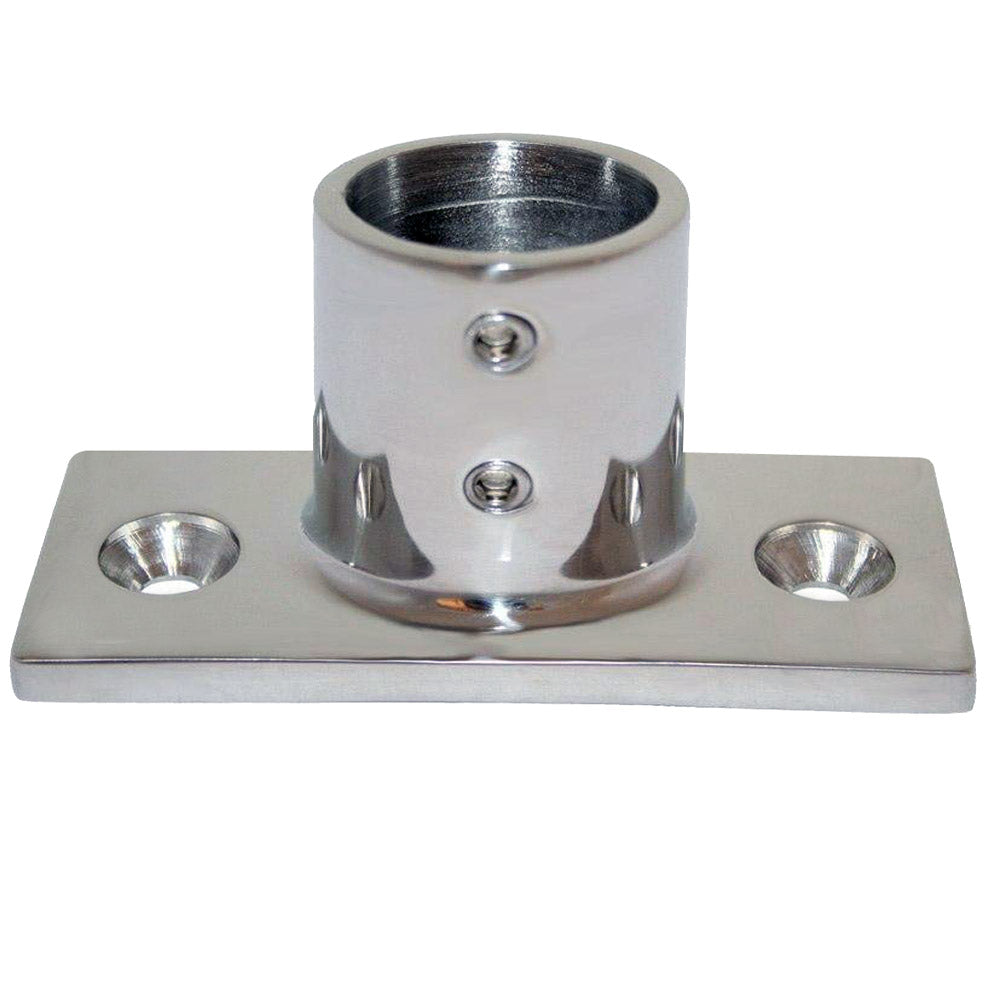 Suncoast Marine and Auto offers Whitecap 1" O.D. 90 Degree 2-Hole Rectangle Base SS Rail Fitting [6195]