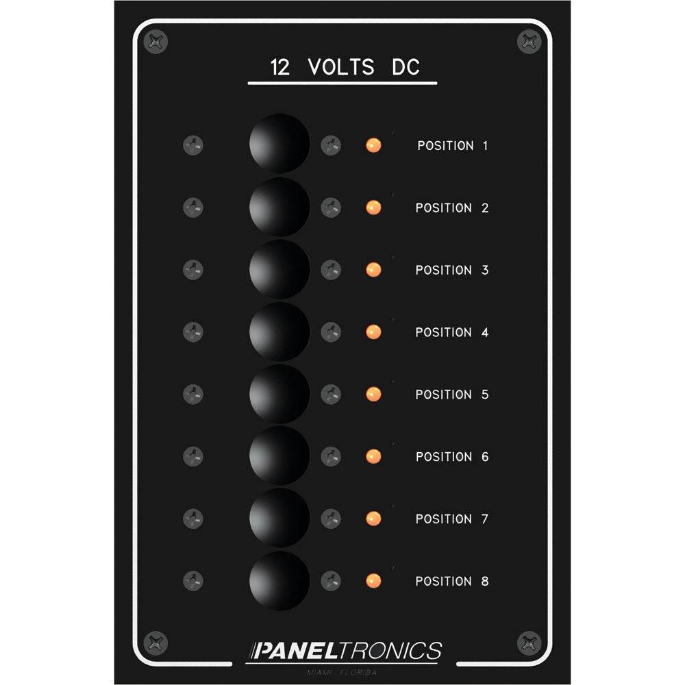 Suncoast Marine and Auto offers Paneltronics Standard Panel - DC 8 Position Circuit Breaker w/LEDs [9972208B]