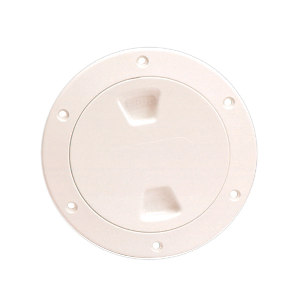 Suncoast Marine and Auto offers Beckson 4" Smooth Center Screw-Out Deck Plate - Beige [DP40-N]