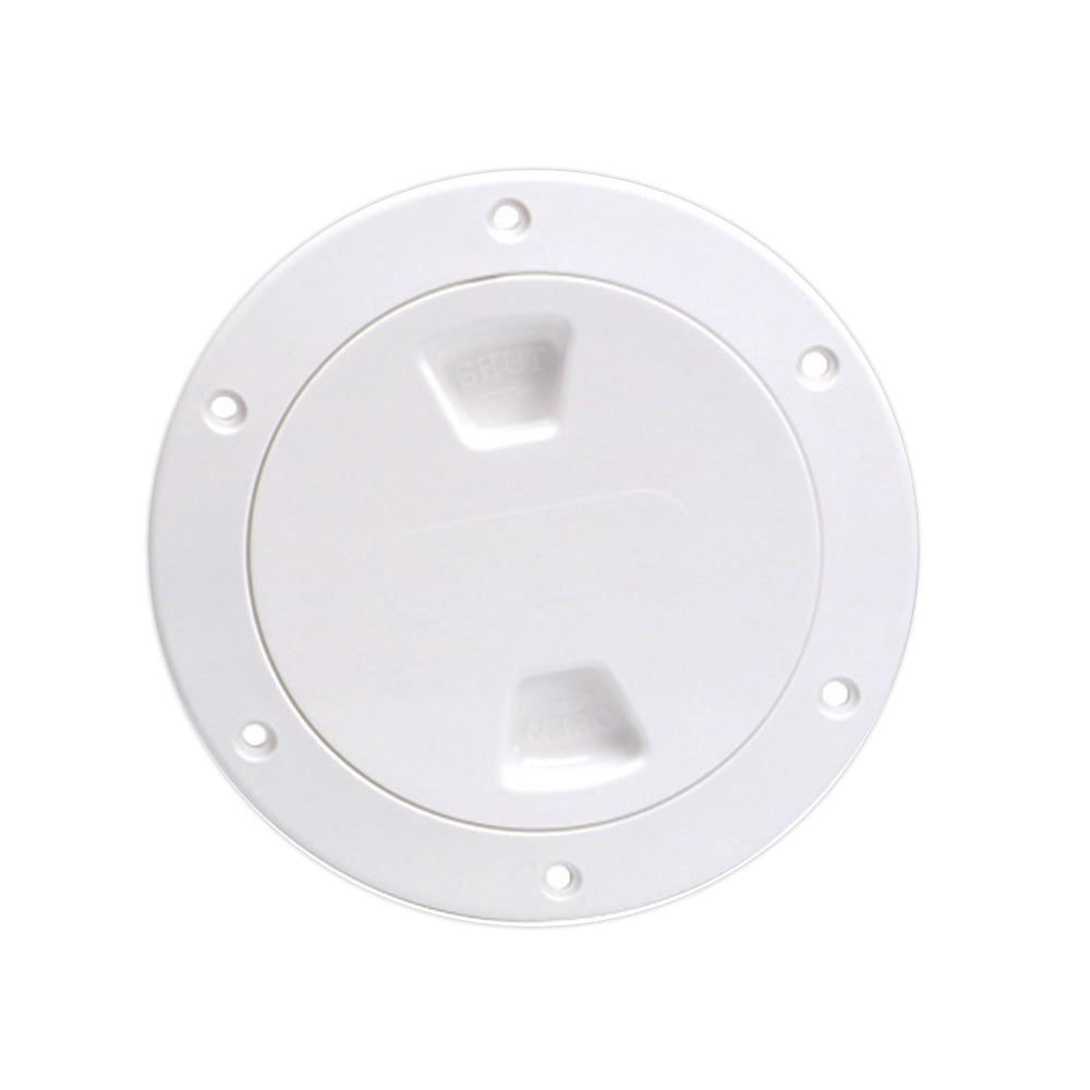 Suncoast Marine and Auto offers Beckson 4" Smooth Center Screw-Out Deck Plate - White [DP40-W]