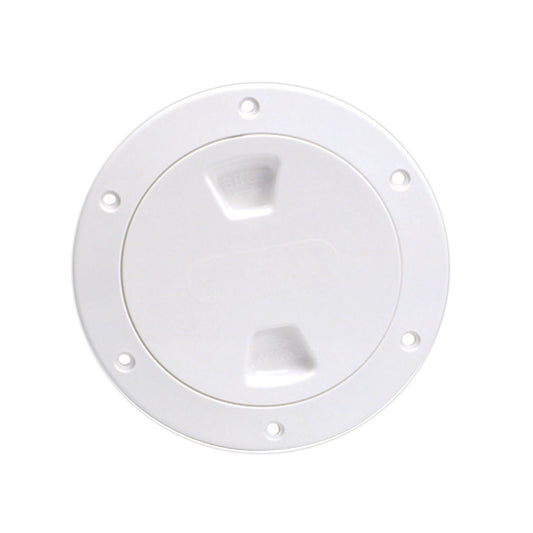 Suncoast Marine and Auto offers Beckson 4" Smooth Center Screw-Out Deck Plate - White [DP40-W]