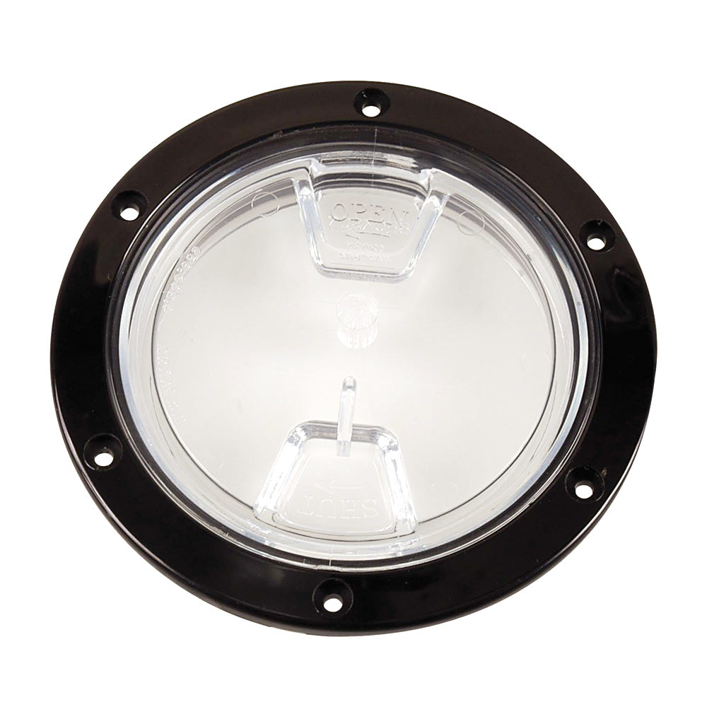 Suncoast Marine and Auto offers Beckson 4" Clear Center Screw Out Deck Plate - Black [DP40-B-C]