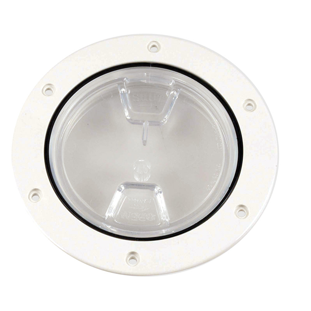 Suncoast Marine and Auto offers Beckson 4" Clear Center Screw-Out Deck Plate - White [DP40-W-C]