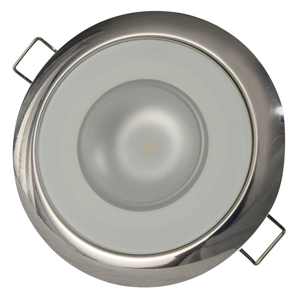 Suncoast Marine and Auto offers Lumitec Mirage - Flush Mount Down Light - Glass Finish/Polished SS - 4-Color Red/Blue/Purple Non Dimming w/White Dimming [113110]