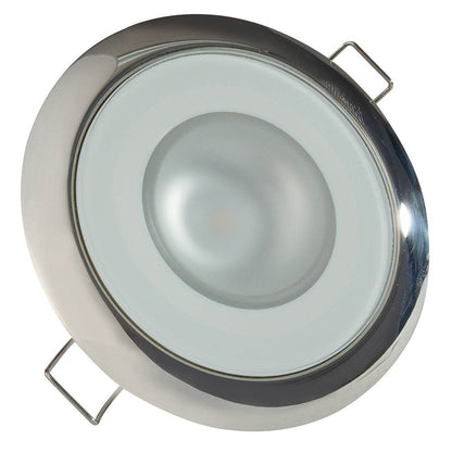 Suncoast Marine and Auto offers Lumitec Mirage - Flush Mount Down Light - Glass Finish/Polished SS - 4-Color Red/Blue/Purple Non Dimming w/White Dimming [113110]