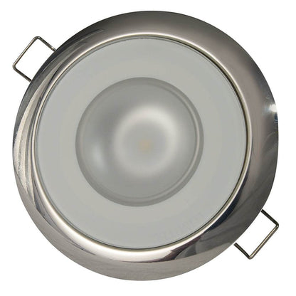 Suncoast Marine and Auto offers Lumitec Mirage - Flush Mount Down Light - Glass Finish/Polished SS Bezel - 2-Color White/Blue Dimming [113111]