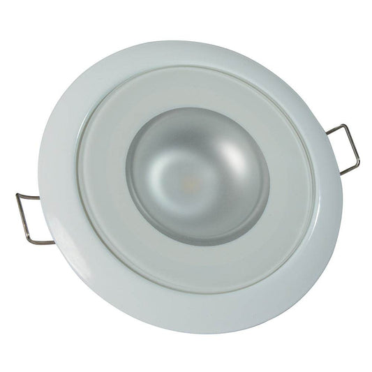 Suncoast Marine and Auto offers Lumitec Mirage - Flush Mount Down Light - Glass Finish/White Bezel - 4-Color White/Red/Blue/Purple Non-Dimming [113120]