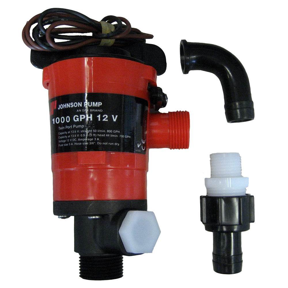 Suncoast Marine and Auto offers Johnson Pump Twin Port 1000 GPH Livewell Aerating Pump - 12V [48903]