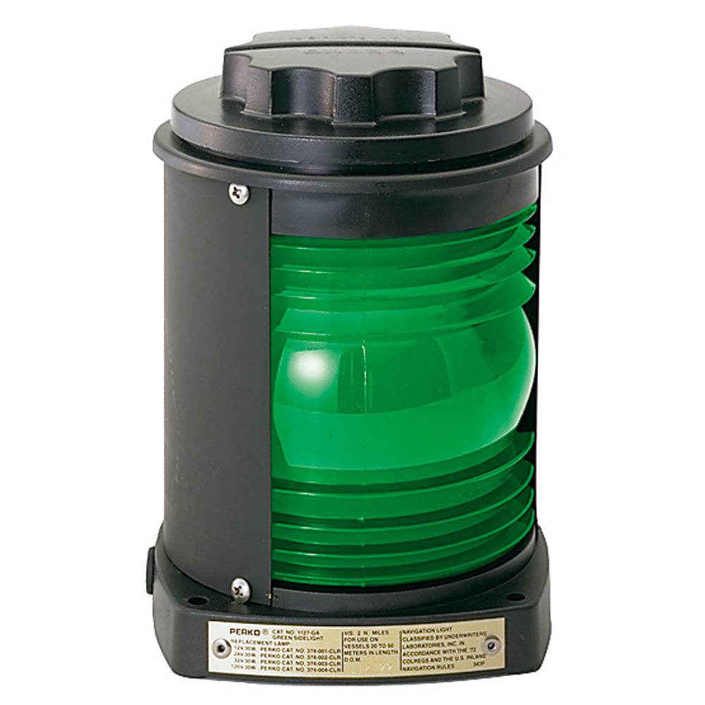 Suncoast Marine and Auto offers Perko Side Light - Black Plastic, Green Lens [1127GA0BLK]