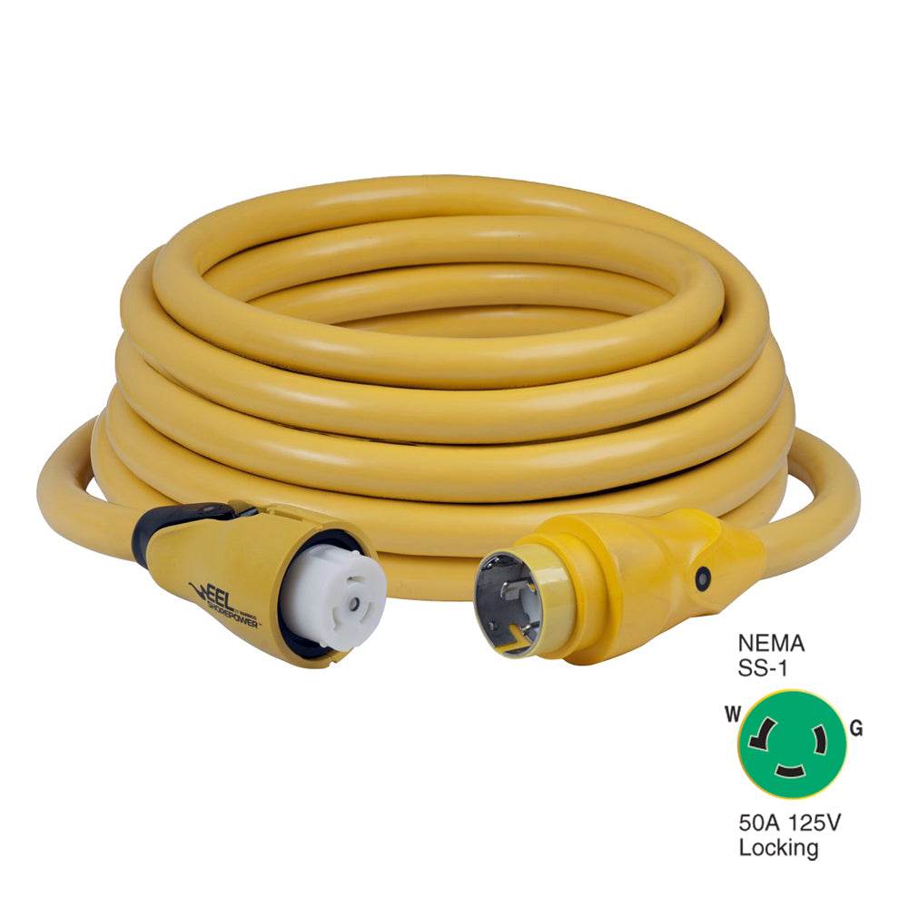 Suncoast Marine and Auto offers Marinco CS503-50 EEL 50A 125V Shore Power Cordset - 50' - Yellow [CS503-50]