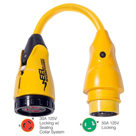 Suncoast Marine and Auto offers Marinco P503-30 EEL 30A-125V Female to 50A-125V Male Pigtail Adapter - Yellow [P503-30]