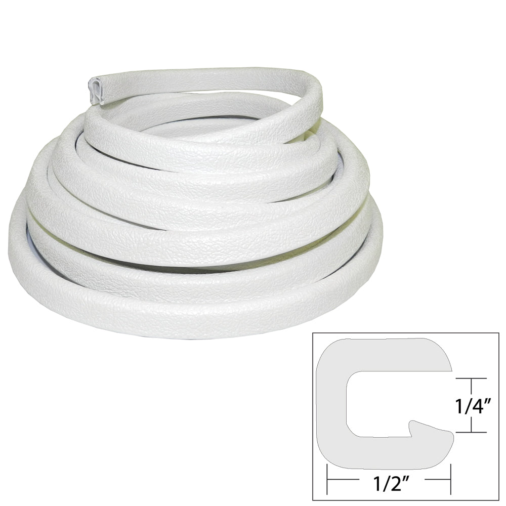 Suncoast Marine and Auto offers TACO Flexible Vinyl Trim - 1/4" Opening x 1/2"W x 25'L - White [V30-1008W25-1]