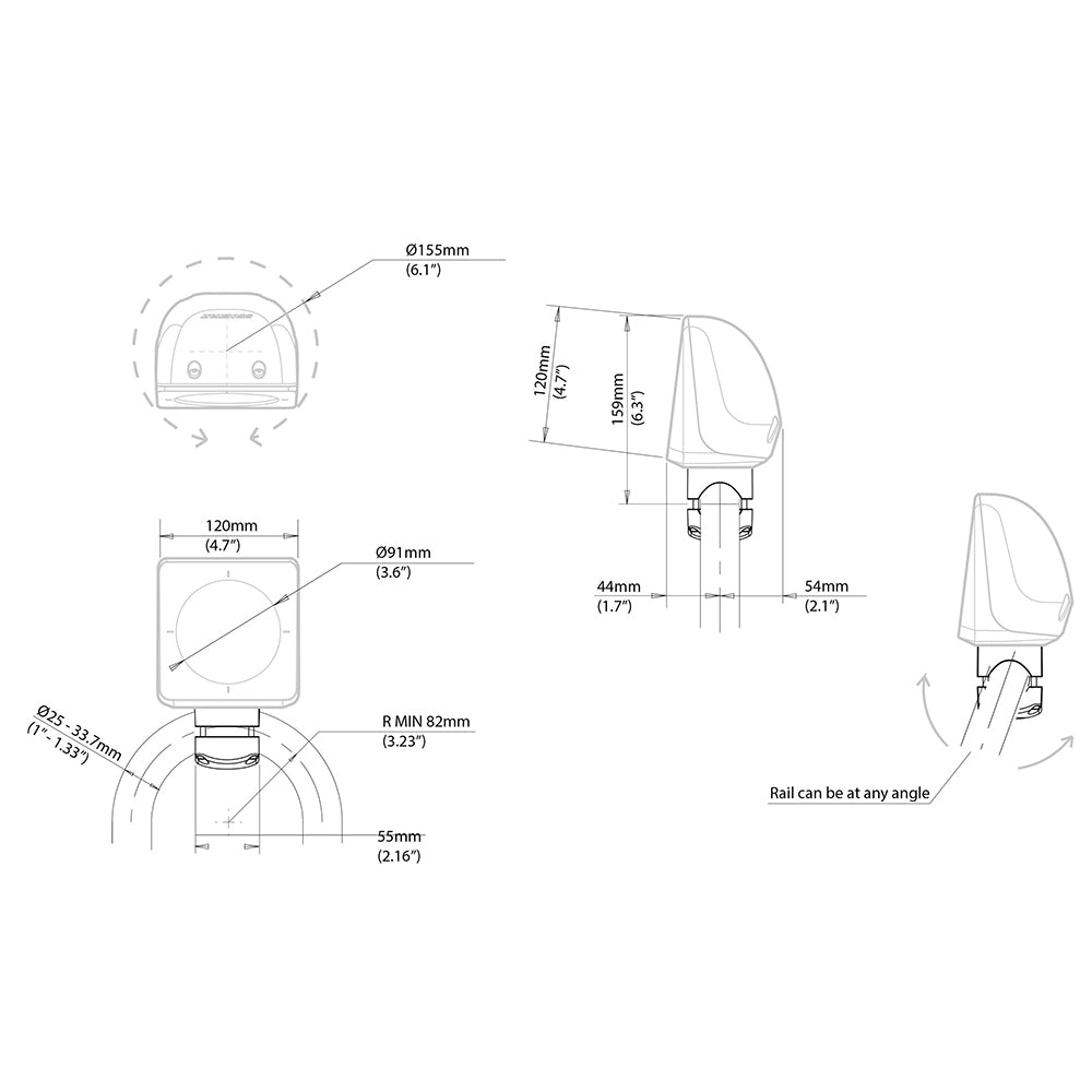 Suncoast Marine and Auto offers Scanstrut Scanpod Single Instrument Pod Rail Mount - Cut f/Standard Instrument - Fits 1" - 1.33" Rails [SPR-1I-RM]