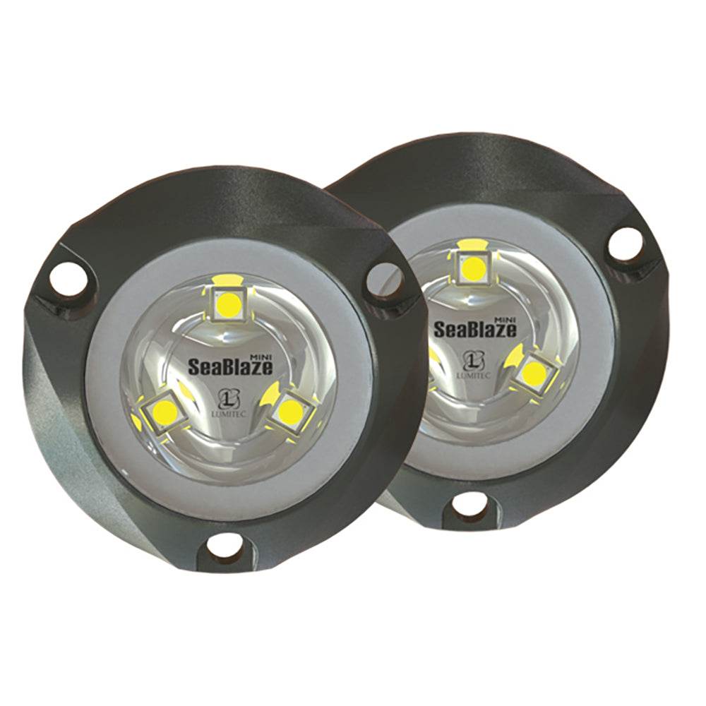 Suncoast Marine and Auto offers Lumitec SeaBlaze Mini Underwater Light - Pair - Brushed Finish - White Non-Dimming [101245]