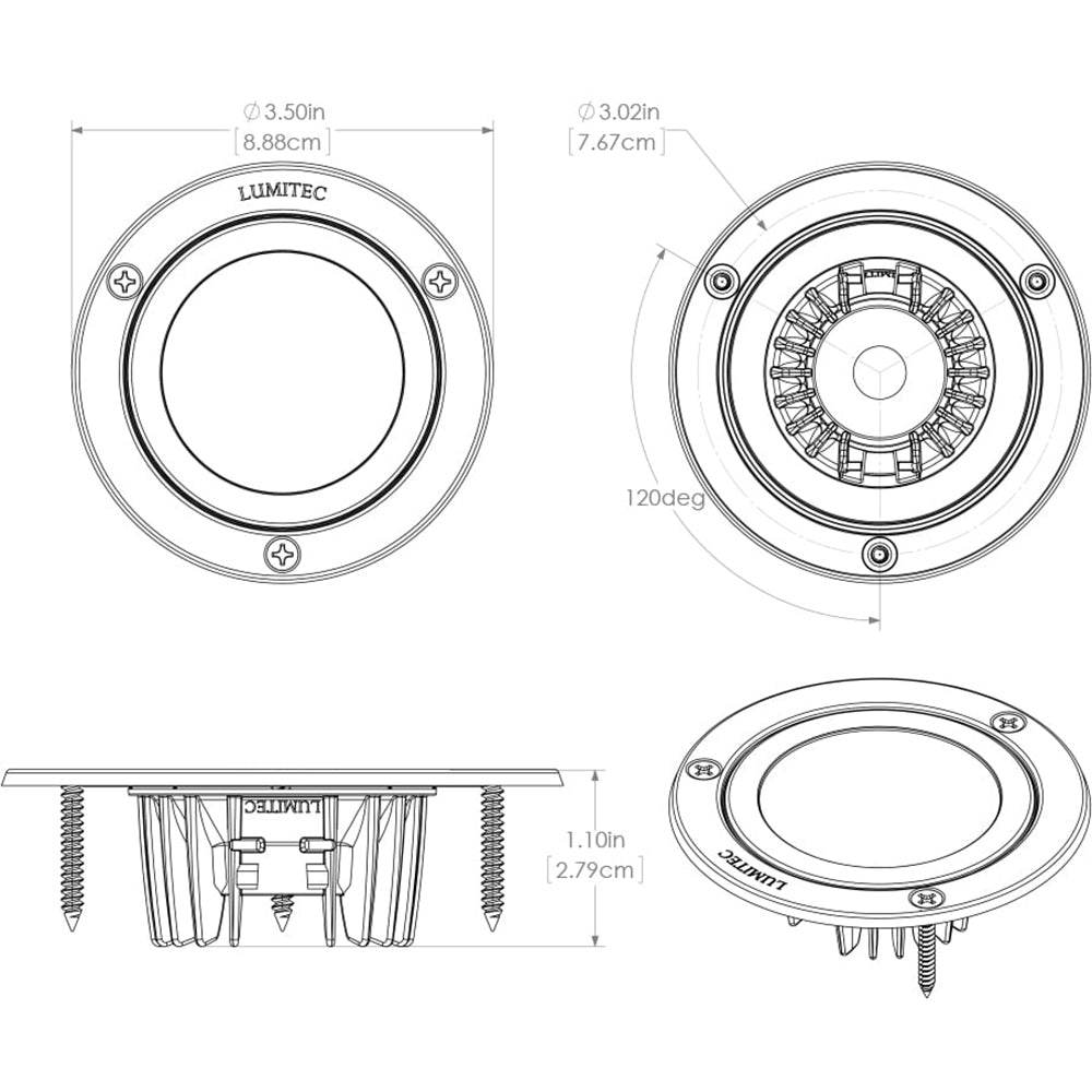 Suncoast Marine and Auto offers Lumitec Shadow - Flush Mount Down Light - White Finish - White Non-Dimming [114123]