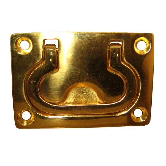 Suncoast Marine and Auto offers Whitecap Flush Pull Ring - Polished Brass - 3" x 2" [S-3364BC]