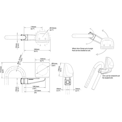 Suncoast Marine and Auto offers Scanstrut Scanpod Single Instrument Pod -Precut- Arm Mounted - Fits 1" - 1.3" Rails [SPR-1I-AM]