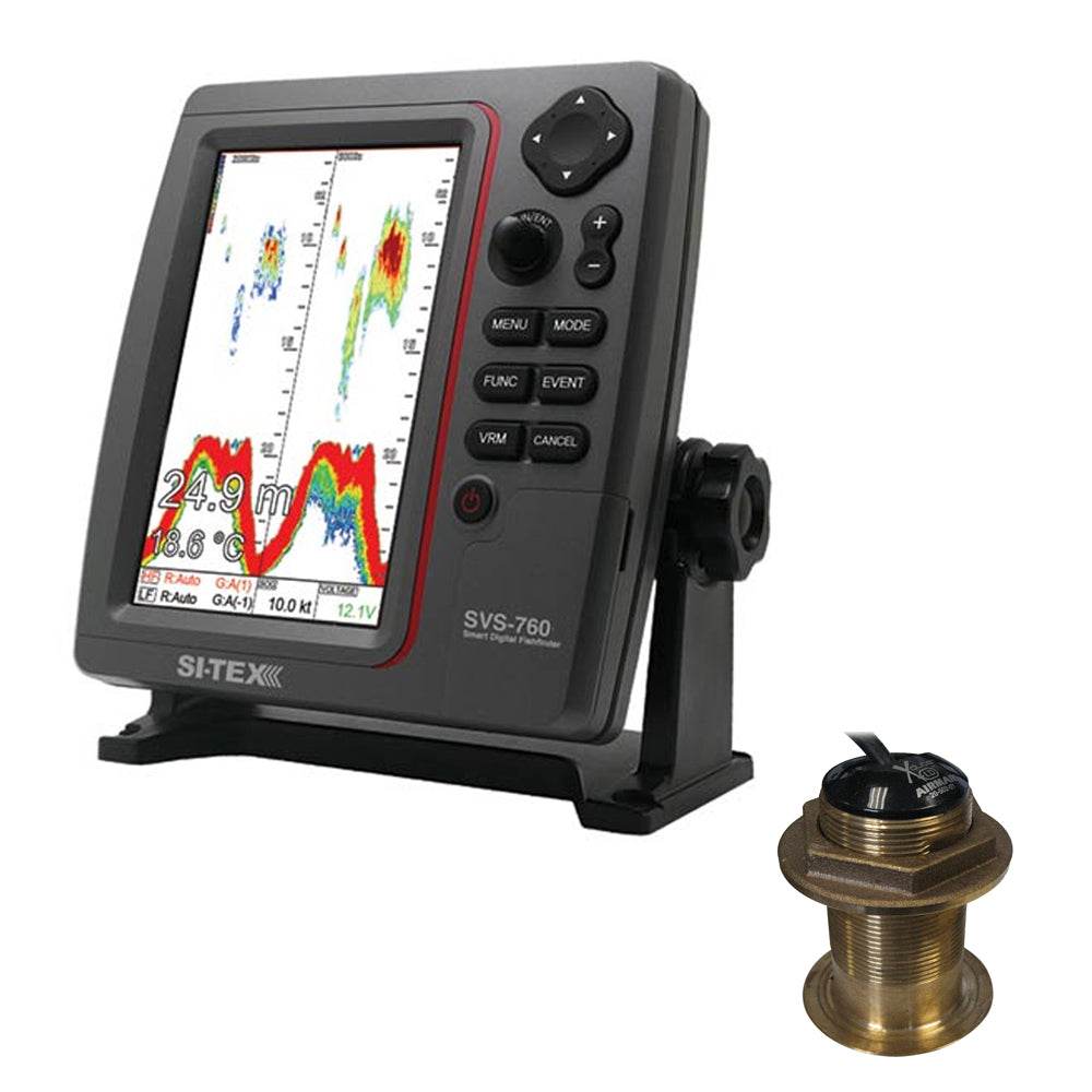 Suncoast Marine and Auto offers SI-TEX SVS-760 Dual Frequency Sounder 600W Kit w/Bronze 12 Degree Transducer [SVS-760B60-12]