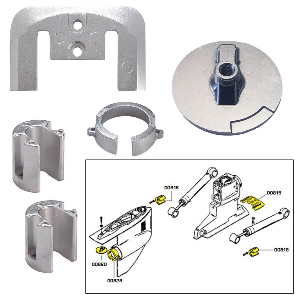 Suncoast Marine and Auto offers Tecnoseal Anode Kit w/Hardware - Mercury Bravo 1 - Zinc [20803]