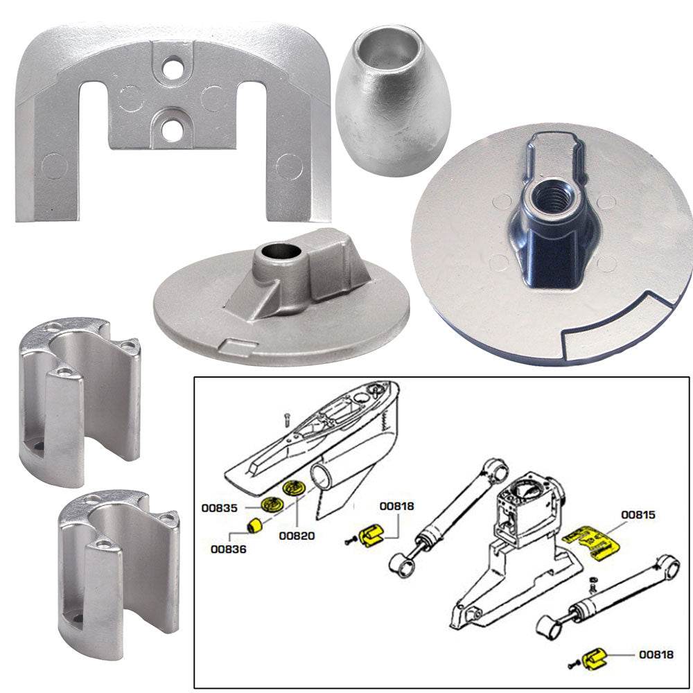 Suncoast Marine and Auto offers Tecnoseal Anode Kit w/Hardware - Mercury Bravo 3 2004-Present - Aluminum [20805AL]