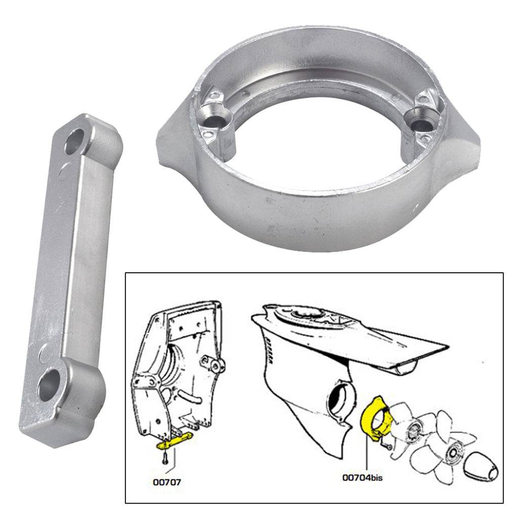 Suncoast Marine and Auto offers Tecnoseal Anode Kit w/Hardware - Volvo Duo-Prop 280 - Zinc [20702]