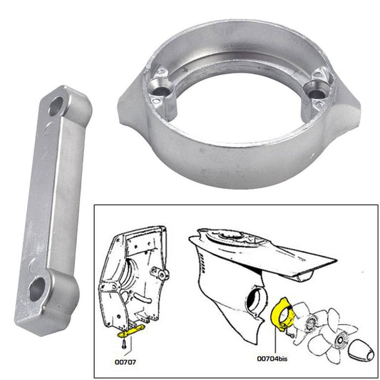 Suncoast Marine and Auto offers Tecnoseal Anode Kit w/Hardware - Volvo Duo-Prop 280 - Aluminum [20702AL]