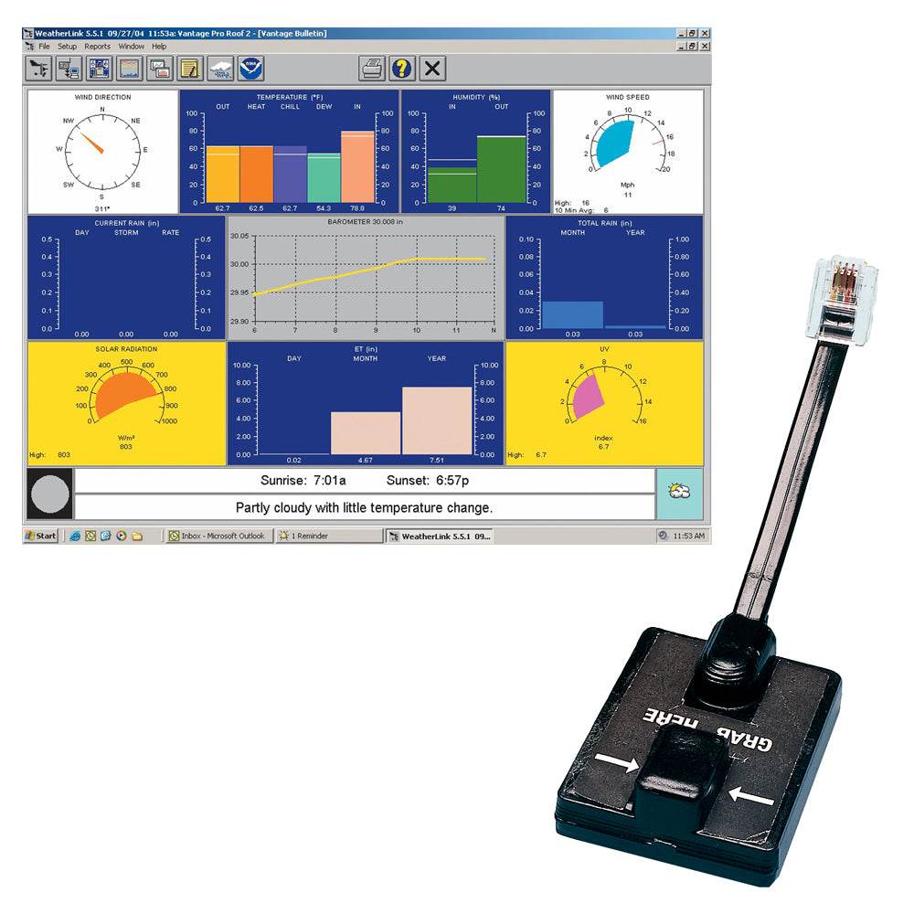 Suncoast Marine and Auto offers Davis WeatherLink Windows - Serial Port f/Vantage Vue & Pro2 Series [6510SER]