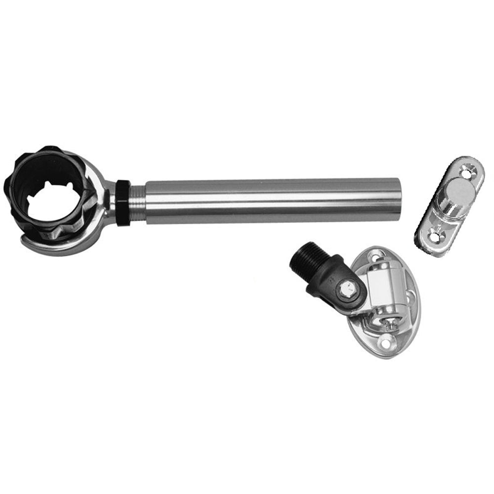 Suncoast Marine and Auto offers Rupp Threaded Antenna Support w/6" Pipe Mount, Oval 4-Way Base & 1.5" Collar [PAK-0005]