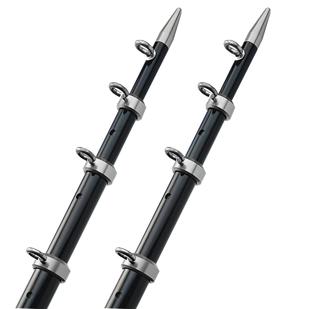 Suncoast Marine and Auto offers TACO 18' Telescopic Outrigger Poles HD 1-1/2" - Black/Silver [OT-0552BKA186]