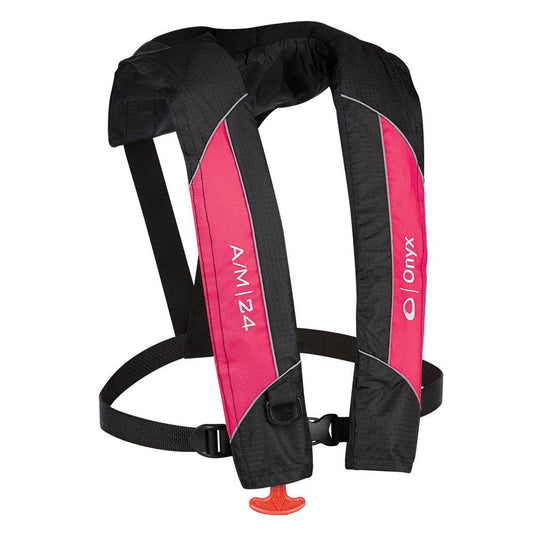 Suncoast Marine and Auto offers Onyx A/M-24 Automatic/Manual Inflatable PFD Life Jacket - Pink [132000-105-004-14]