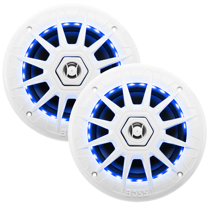 Suncoast Marine and Auto offers Boss Audio 6.5" MRGB65 Speakers w/RGB Lighting - White - 200W [MRGB65]