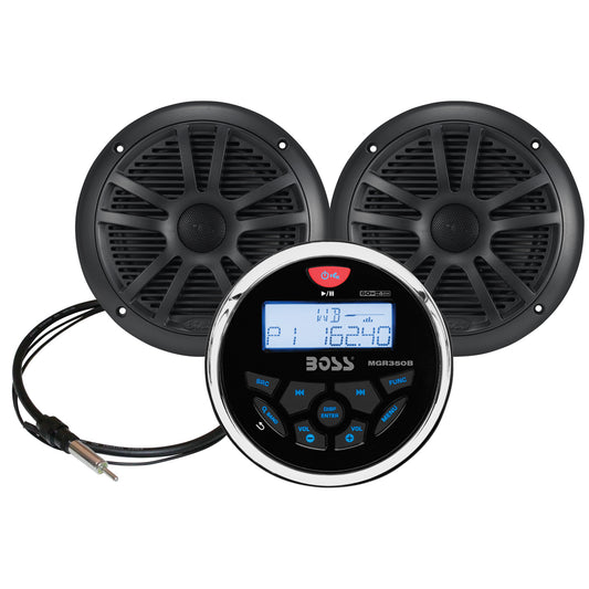 Suncoast Marine and Auto offers Boss Audio MCKGB350W.6 Marine Stereo 6.5" Speaker Kit - Black [MCKGB350B.6]