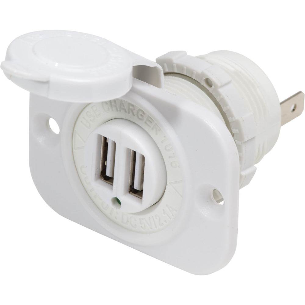 Suncoast Marine and Auto offers Blue Sea 12V DC Dual USB Charger Socket - White [1016200]