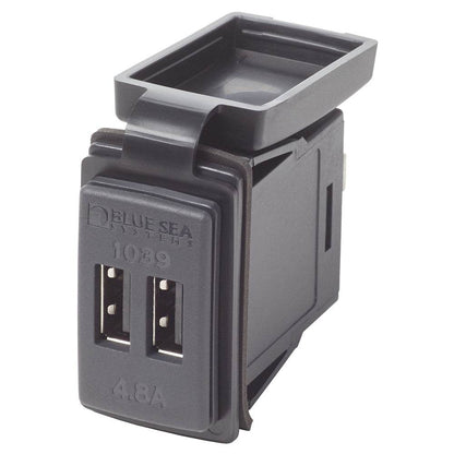 Suncoast Marine and Auto offers Blue Sea Dual USB Charger - 24V Contura Mount [1039]