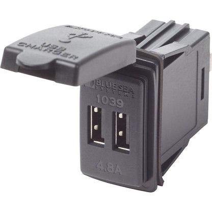 Suncoast Marine and Auto offers Blue Sea Dual USB Charger - 24V Contura Mount [1039]