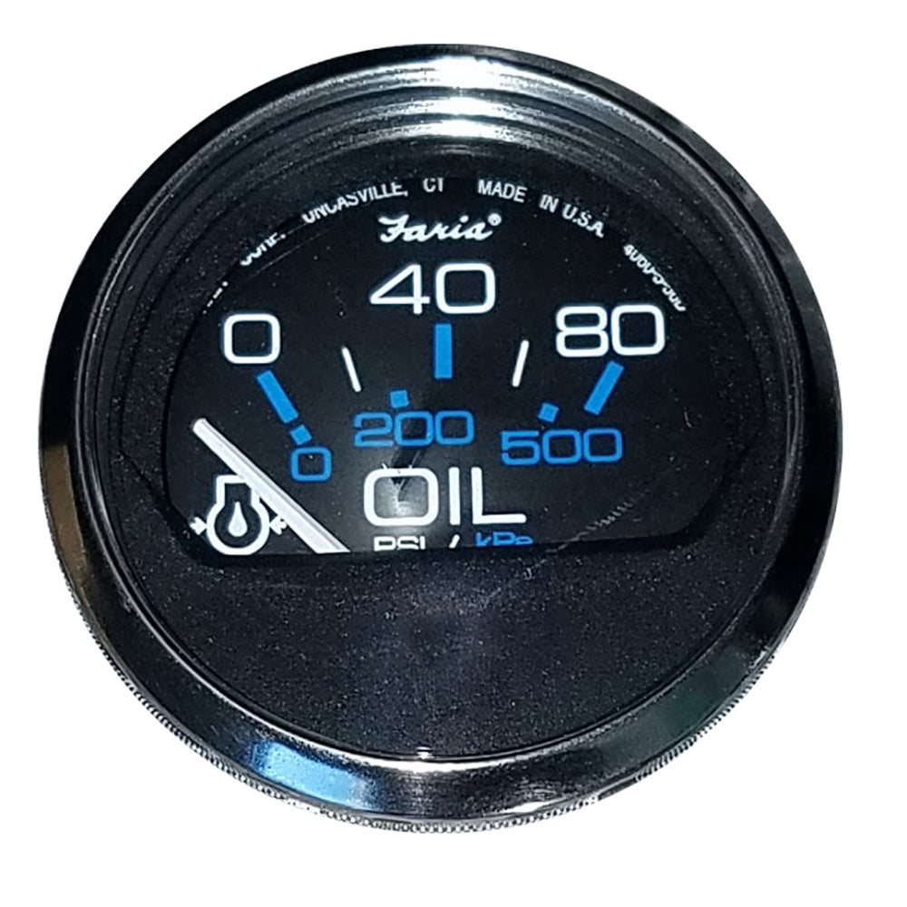 Suncoast Marine and Auto offers Faria Chesapeake Black 2" Oil Pressure Gauge (80 PSI) [13702]