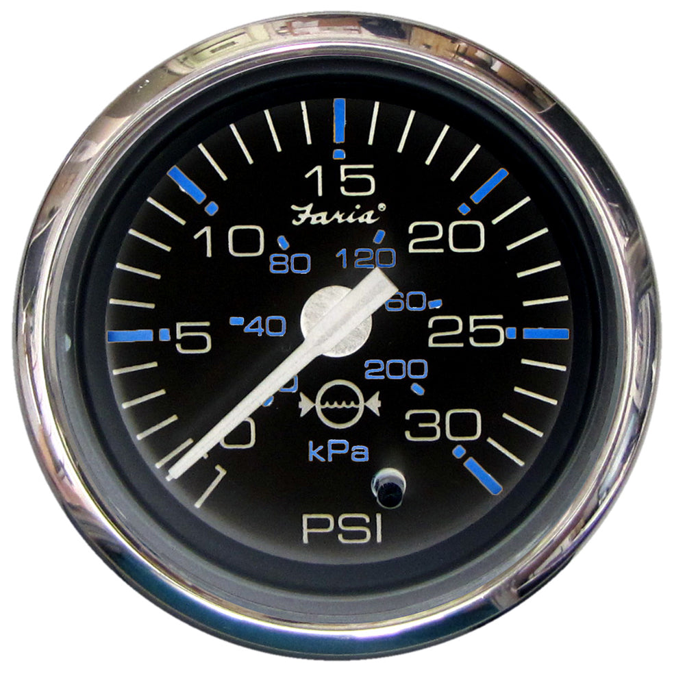 Suncoast Marine and Auto offers Faria Chesapeake Black 2" Water Pressure Gauge (30 PSI) [13712]